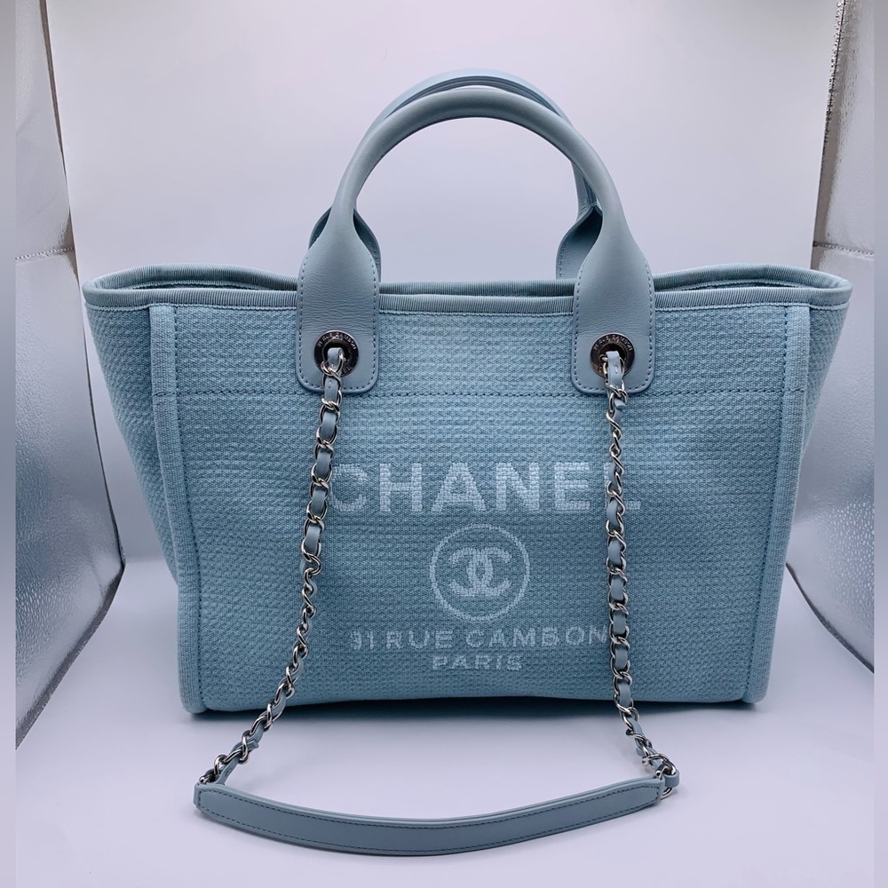 Chanel 2022 Small Deauville Tote w/ Pouch 💙 - Picture 3 of 16